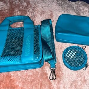 Steve Madden Vibrant Blue Mesh Bag Set